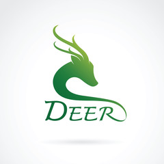 Vector image of an deer head design on a white background