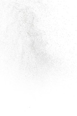 Abstract splashes and drops of water on a white background.