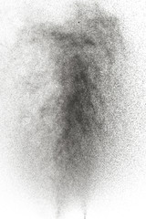 Abstract splashes and drops of water on a white background.