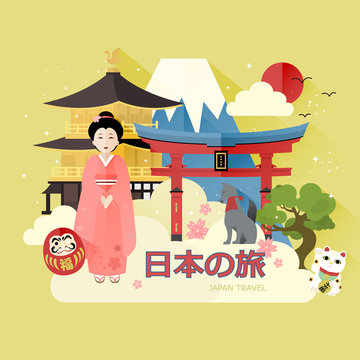 attractive Japan travel poster