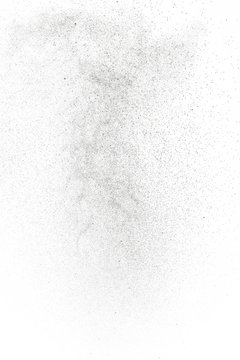 Abstract splashes and drops of water on a white background.