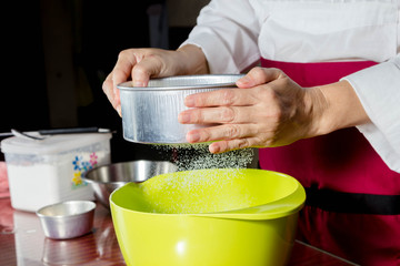 sifting flour