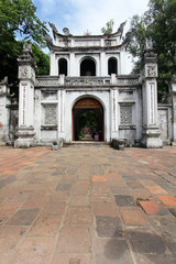 Van Mieu temple of Literature entrance in Hanoi, Vietnam