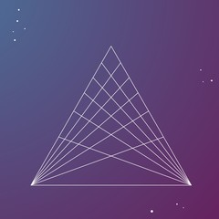 Geometric floral line in space in mysterious and sacred feel.