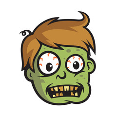 Boy Zombie Head Design Vector