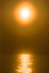 Sunset on the sea. Orton Effect.