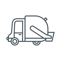 Waste management, garbage truck icon