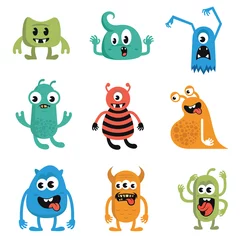 Fotobehang Funny Monster Character Design Vector © gunaonedesign