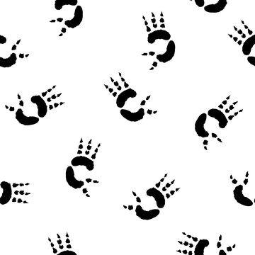 Koala footprint seamless pattern, vector Illustration