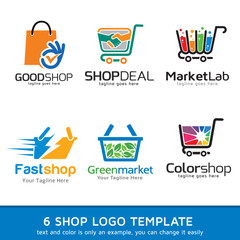 Shop Market Logo Template Design Vector