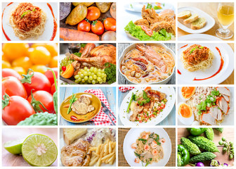 collage of food
