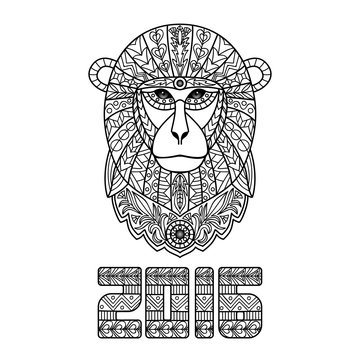 2016 year with Ornamental White Monkey