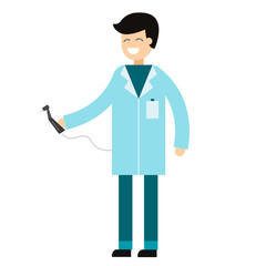 Dentist doctors office and patient with toothache vector