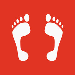 The footprint icon. foot symbol. Flat