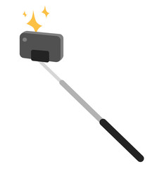 Selfie stick vector icon illustration