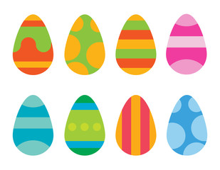 Easter eggs vector icons flat style