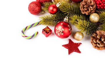 Christmas background with a red ornament