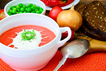 Fresh Homemade Classic Cold Gazpacho Soup