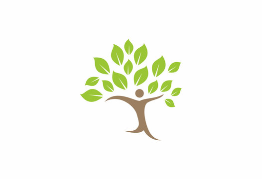 Tree eco people lifestyle concept vector logo