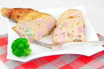 Diet and Healthy Food: Stuffed Chicken with Vegetables