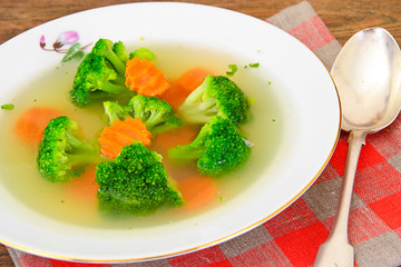 Broccoli and Carrots Soup. Diet Fitness Nutrition