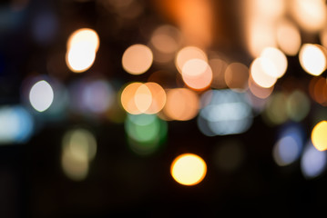 bokeh city lights on street