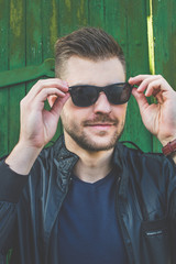 Hipster guy with sunglasses