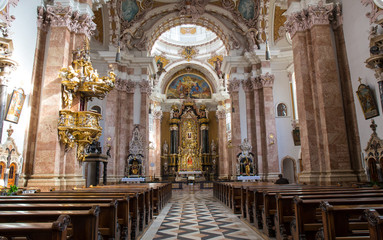 Exquisite Interior of church, Wieskirche - Steingaden, Germany