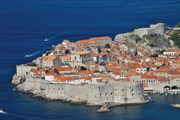 view of the fortifications of the old Dubrovnik, Croatia