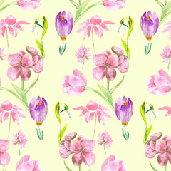 Spring flower seamless pattern 