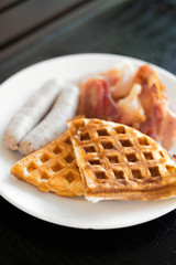 Waffle and Bacon