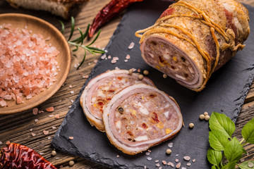 Stuffed pork breast