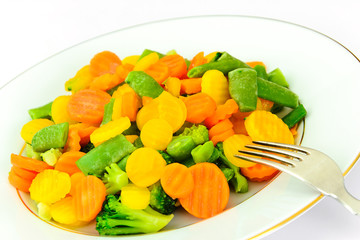Juicy Vegetable Stew. Paprika, Peas, Carrots. Diet Food.
