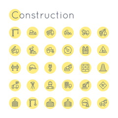 Vector Round Construction Icons