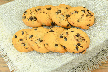 Chocolate Christmas Cookies on White Plate. 