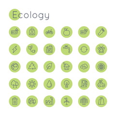 Vector Round Ecology Icons