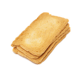 toast rusks isolated on white background