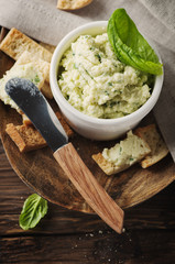 Cheese cream with parmesan and basil