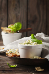 Cheese cream with parmesan and basil