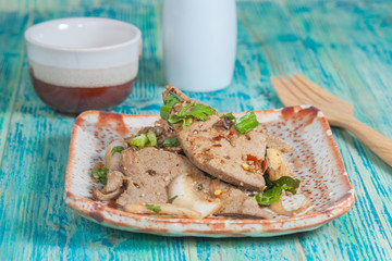 Hot and spicy pork liver mixing