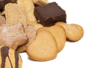 biscuits mix over white background