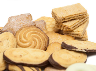 biscuits mix over white background