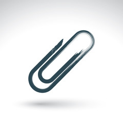 Hand drawn simple vector attachment icon, brush drawing realisti