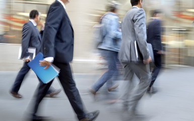 group of business people in the street