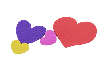Colorful love shape isolated white background. Family and loving concept.