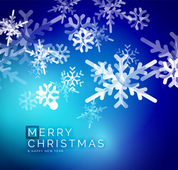 Vector Merry Christmas abstract background, snowflakes in the air