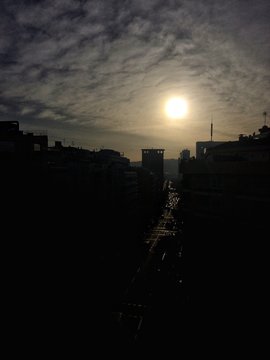 Dramatic moody sunrise at Barcelona