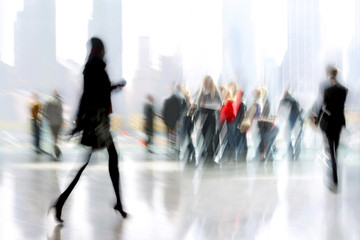 group of people in the lobby business center