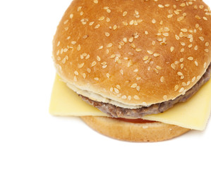 cheese burger isolated on white background