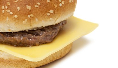 cheese burger on white background